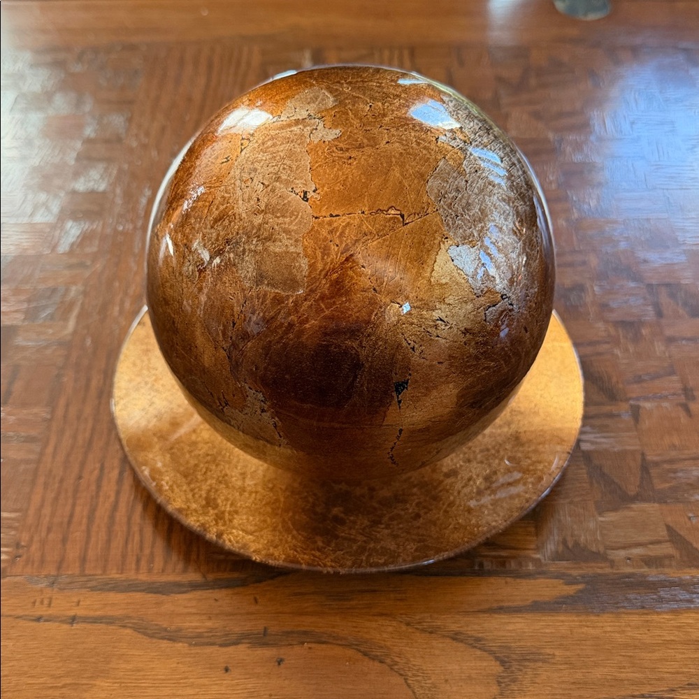 Home Decor -  Golden Healer Quartz Crystal Orb Replica Sphere with Plate Stand